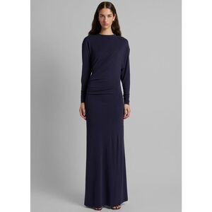 Christopher ESBER side cowl long sleeve dress ink dry jersey AU12/US8